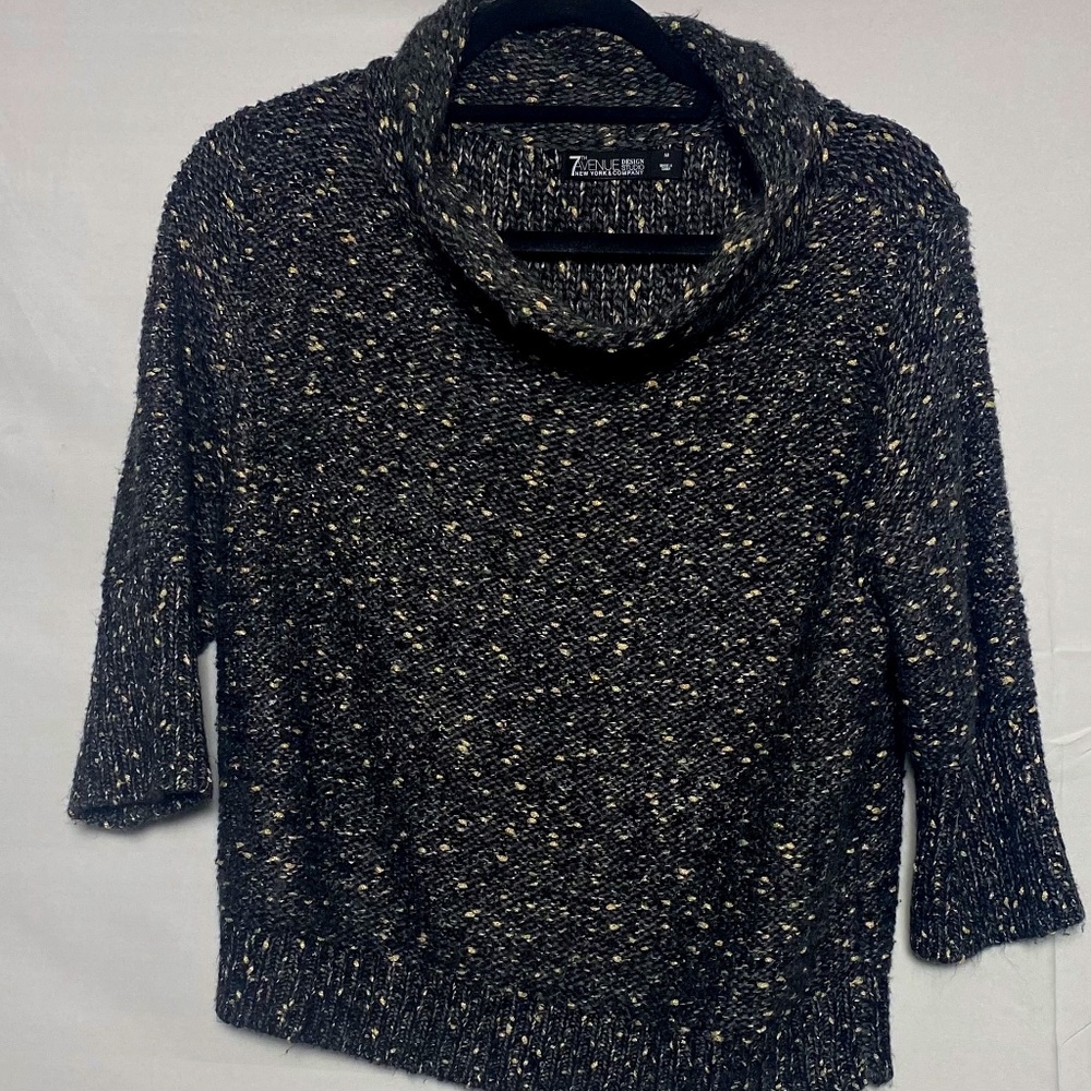 Women's Cowl Neck Sweater Multi-colored  dark gray by 7th Avenue/New York & Co.